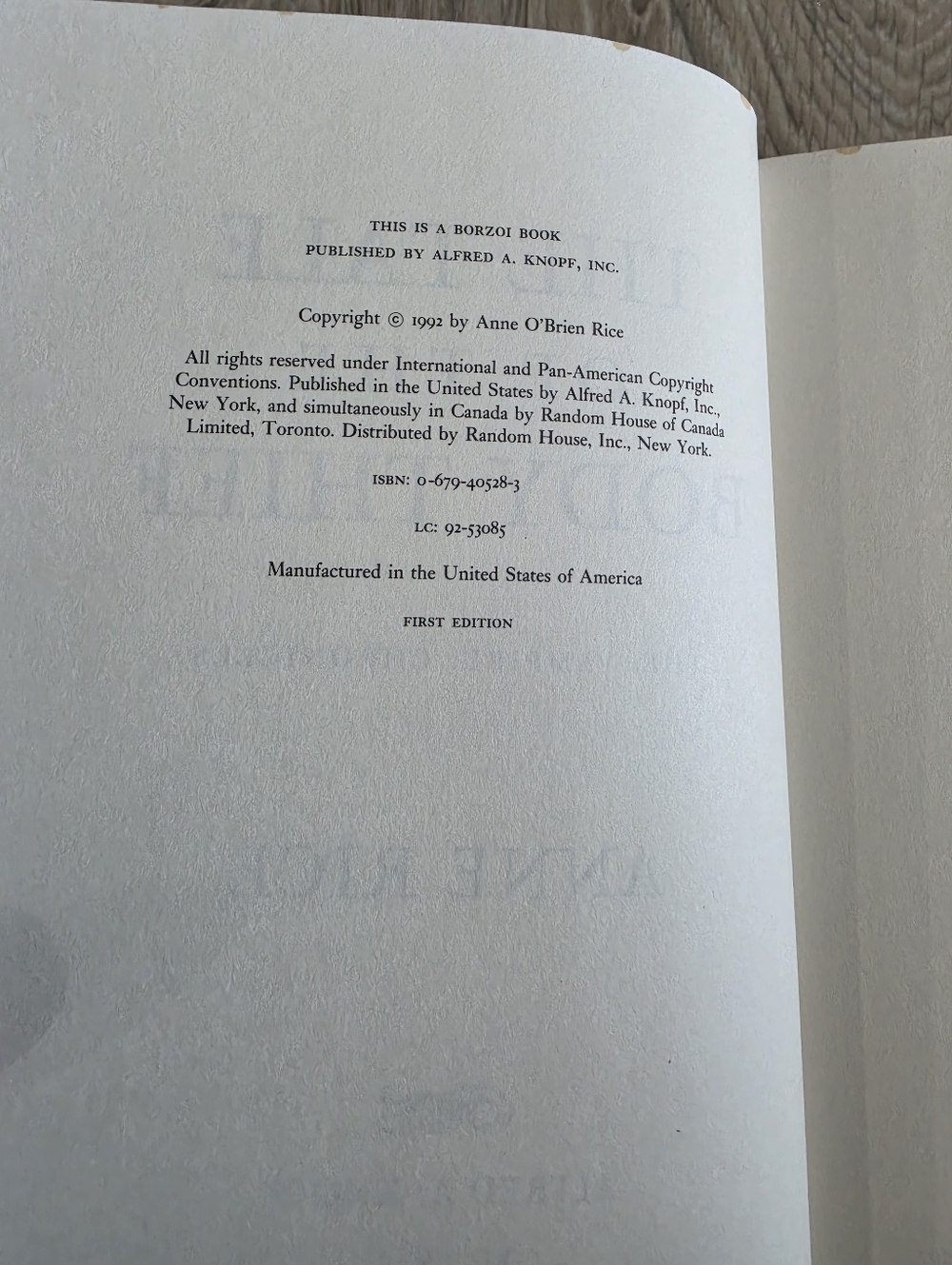 Anne Rice Hardback 1st Edition Books - Picture 4 of 8